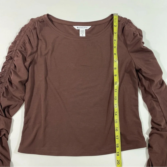 Athleta All Around Ruched Top Long Sleeve Brown - Picture 8 of 9